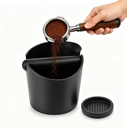 Espresso knock box with - knock,